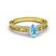 3 - Florie Classic 7x5 mm Oval Cut Blue Topaz Solitaire Engagement Ring 