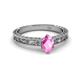 3 - Florie Classic 7x5 mm Oval Cut Pink Sapphire Solitaire Engagement Ring 