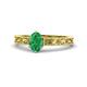 1 - Florie Classic 7x5 mm Oval Cut Emerald Solitaire Engagement Ring 