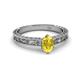 3 - Florie Classic 7x5 mm Oval Cut Yellow Sapphire Solitaire Engagement Ring 