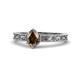 1 - Florie Classic 7x5 mm Oval Cut Smoky Quartz Solitaire Engagement Ring 