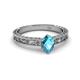 3 - Florie Classic 7x5 mm Oval Cut London Blue Topaz Solitaire Engagement Ring 