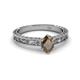 3 - Florie Classic 7x5 mm Oval Cut Smoky Quartz Solitaire Engagement Ring 