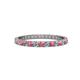 1 - Audrey 2.00 mm Pink Tourmaline and Diamond U Prong Eternity Band 