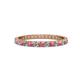 1 - Audrey 2.00 mm Pink Tourmaline and Diamond U Prong Eternity Band 