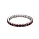 3 - Audrey 2.40 mm Red Garnet U Prong Eternity Band 