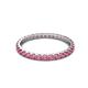 3 - Audrey 2.40 mm Rhodolite Garnet U Prong Eternity Band 