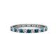 1 - Audrey 2.40 mm Blue and White Diamond U Prong Eternity Band 