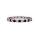 1 - Audrey 2.40 mm Red Garnet and Diamond U Prong Eternity Band 