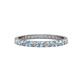1 - Audrey 2.40 mm Aquamarine and Diamond U Prong Eternity Band 