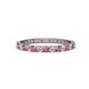 1 - Audrey 2.40 mm Rhodolite Garnet and Diamond U Prong Eternity Band 