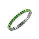 4 - Audrey 2.40 mm Green Garnet U Prong Eternity Band 