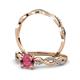 2 - Mayra Desire Rhodolite Garnet and Diamond Infinity Bridal Set Ring 