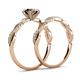 4 - Mayra Desire Smoky Quartz and Diamond Infinity Bridal Set Ring 