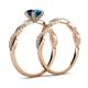 4 - Mayra Desire Blue and White Diamond Infinity Bridal Set Ring 