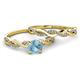 3 - Mayra Desire Aquamarine and Diamond Infinity Bridal Set Ring 