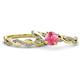 1 - Mayra Desire Pink Tourmaline and Diamond Infinity Bridal Set Ring 