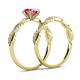 4 - Mayra Desire Pink Tourmaline and Diamond Infinity Bridal Set Ring 