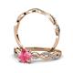 2 - Mayra Desire Pink Tourmaline and Diamond Infinity Bridal Set Ring 