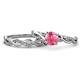 1 - Mayra Desire Pink Tourmaline and Diamond Infinity Bridal Set Ring 