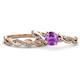 1 - Mayra Desire Amethyst and Diamond Infinity Bridal Set Ring 