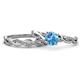 1 - Mayra Desire Blue Topaz and Diamond Infinity Bridal Set Ring 