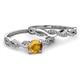 3 - Mayra Desire Citrine and Diamond Infinity Bridal Set Ring 