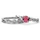 1 - Mayra Desire Rhodolite Garnet and Diamond Infinity Bridal Set Ring 