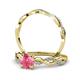 2 - Mayra Desire Pink Tourmaline and Diamond Infinity Bridal Set Ring 