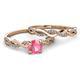3 - Mayra Desire Pink Tourmaline and Diamond Infinity Bridal Set Ring 