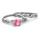 3 - Mayra Desire Pink Tourmaline and Diamond Infinity Bridal Set Ring 