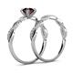 4 - Mayra Desire Red Garnet and Diamond Infinity Bridal Set Ring 
