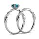 4 - Mayra Desire London Blue Topaz and Diamond Infinity Bridal Set Ring 