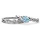1 - Mayra Desire Aquamarine and Diamond Infinity Bridal Set Ring 