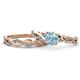 1 - Mayra Desire Aquamarine and Diamond Infinity Bridal Set Ring 