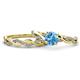 1 - Mayra Desire Blue Topaz and Diamond Infinity Bridal Set Ring 