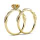 4 - Mayra Desire Citrine and Diamond Infinity Bridal Set Ring 