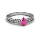 2 - Florie Classic 7x5 mm Pear Shape Pink Sapphire Solitaire Engagement Ring 
