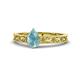 1 - Florie Classic 7x5 mm Pear Shape Aquamarine Solitaire Engagement Ring 