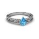 2 - Florie Classic 7x5 mm Pear Shape Blue Topaz Solitaire Engagement Ring 