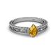 2 - Florie Classic 7x5 mm Pear Shape Citrine Solitaire Engagement Ring 