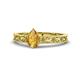 1 - Florie Classic 7x5 mm Pear Shape Citrine Solitaire Engagement Ring 