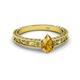 2 - Florie Classic 7x5 mm Pear Shape Citrine Solitaire Engagement Ring 