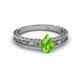 2 - Florie Classic 7x5 mm Pear Shape Peridot Solitaire Engagement Ring 