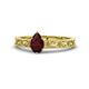 1 - Florie Classic 7x5 mm Pear Shape Red Garnet Solitaire Engagement Ring 