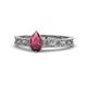 1 - Florie Classic 7x5 mm Pear Shape Rhodolite Garnet Solitaire Engagement Ring 