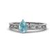 1 - Florie Classic 7x5 mm Pear Shape Aquamarine Solitaire Engagement Ring 