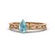 1 - Florie Classic 7x5 mm Pear Shape Aquamarine Solitaire Engagement Ring 