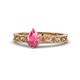 1 - Florie Classic 7x5 mm Pear Shape Pink Tourmaline Solitaire Engagement Ring 