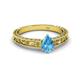 2 - Florie Classic 7x5 mm Pear Shape Blue Topaz Solitaire Engagement Ring 